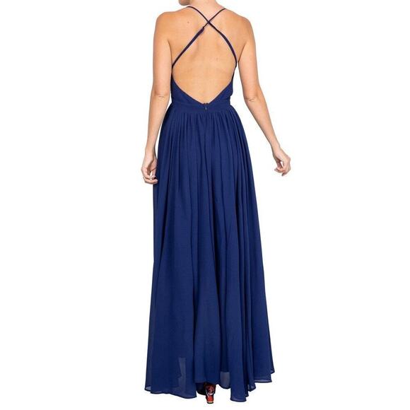 Meghan Enchanted Dress Garden Maxi Open Back Navy Blue Maxi NWT M - Picture 2 of 13
